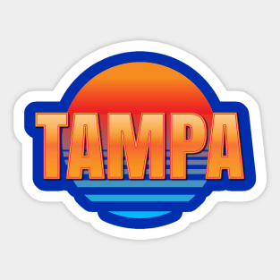 Tampa Florida Retro Sunset Sticker